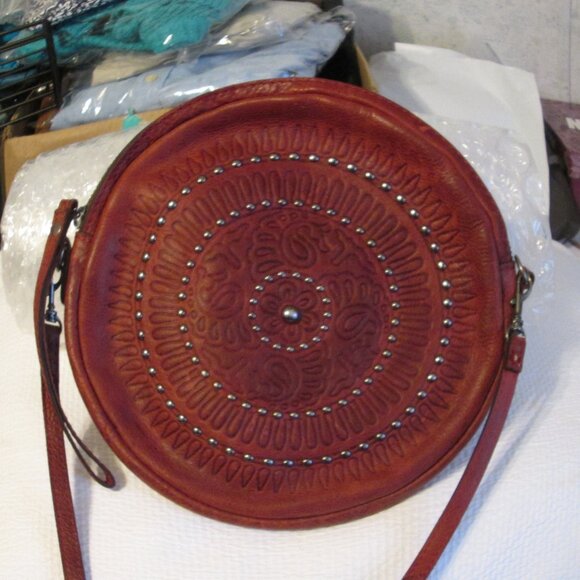Patricia Nash Round Leather Crossbody Purse - Picture 1 of 9
